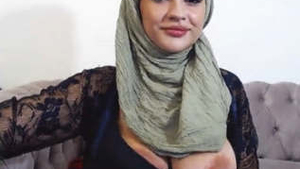 Muslim woman Dalia displays her large breasts in a sensual video