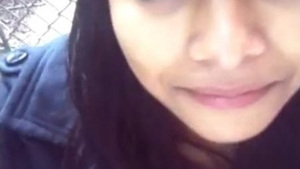 Indian woman delivers an incredible oral sex performance outdoors