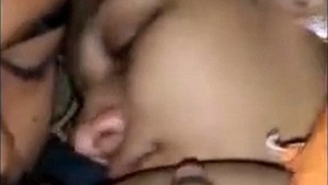 A sensual couple enjoys oral stimulation and big breasts