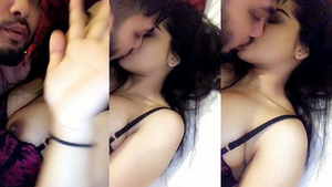 A sultry Desi woman with dark nipples enjoys kissing