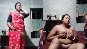 Fatty housewife gets naked and plays with her pussy