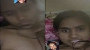 Beautiful Indian woman reveals her breasts to her partner on webcam