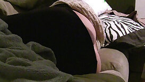 Kate sleeping on side couch ass spread