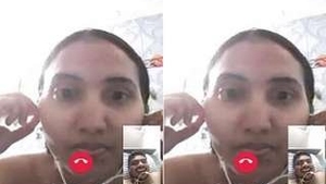 Curvy girl flaunts her body in front of a guy on video call