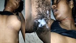 Tamil wife with unshaved pussy has sex with neighbor