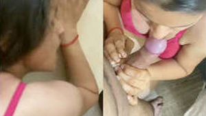 Aroused wife gives oral sex and receives anal penetration