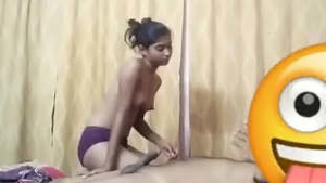 Beautiful Indian woman gives a blowjob and has sex