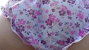 Blonde undressed and fucked on a bench