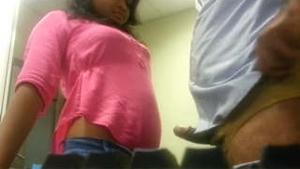 Indian beauty performs oral and vaginal sex in office setting