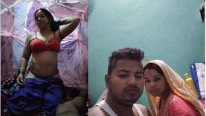 Desi wife flaunts her breasts for her husband