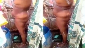 Desi wife bathes in captivity to please her husband