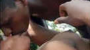Tribal lovers have passionate sex in the wild outdoors