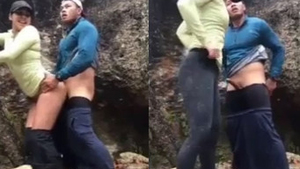 Steamy outdoor sex on a hillside