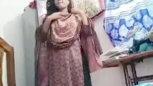 Beautiful girl flaunting her figure in the village