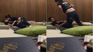 Beautiful girl performs oral sex on her partner