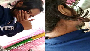 A young woman has an outdoor oral sex session