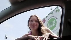 Teen fucked pov style outdoors