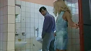 Horny slut Wife sucks and Fucks Stranger In Public Toilet