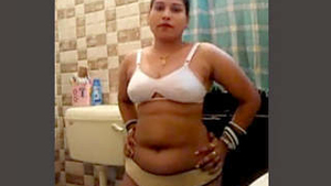 Bride and groom's honeymoon in the bathroom