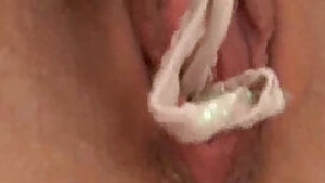 Amateur Stuffs her Panties Inside Vagina