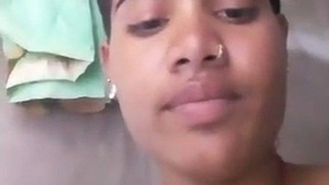 Vintage girl gets intimate with a bathroom rendezvous in a rural setting