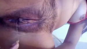 Aroused South Asian woman displays her breasts, vagina, and self-pleasure