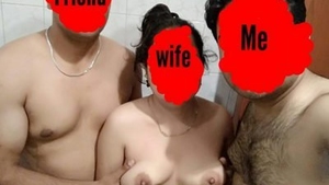 Couple shares a steamy threesome with their friend