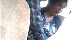 Aunty's car ride romance in desi video tagged with 'aunty' and 'cart'