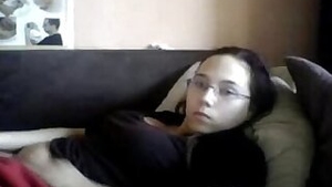 Caught my young aunt masturbating in couch. Hidden cam