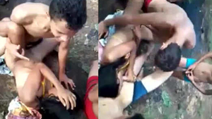 Students filming outdoor sex adventure with friends