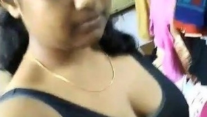 Busty Indian girl teases her friend in a sensual video