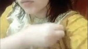 Watch a cute teen with big boobs in a steamy video