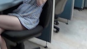 Quickie sex with brunette teen at office