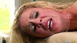 Busty blonde amateur MILF gets an oily massage that turns into sweaty sex