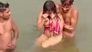 Nude girl in Rio gets her breasts fondled by friends