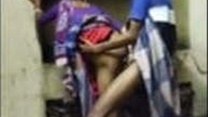 Innocent aunty in saree gets pounded from behind