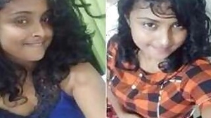 Curly Desi hottie teasing with her big boobs in XXX webcam sex show