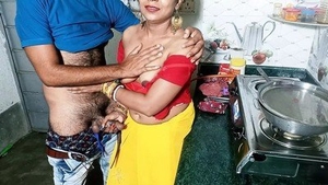 Indian teenager has intense sex with kitchen maid