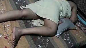 Sanjana aunty rests in her undergarments following a passionate encounter