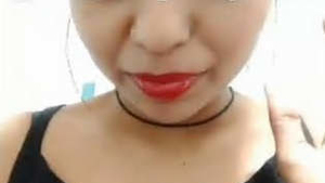 Desi Indian babe strips naked for video call