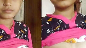 Indian colleen instantly bares XXX boobs and hairy pussy close up