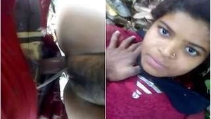 Outdoor sex with a tight Asian pussy