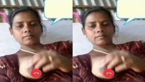 Tamil babe flaunts her big boobs on video call