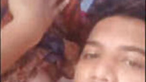 Boyfriend sucks shy boob