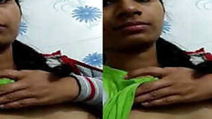 Indian lady showing her breasts and orgasming for real