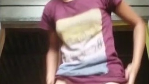 Aroused village girl captures herself on camera