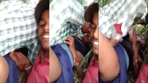Group sex in an open field with young lovers in MMS video