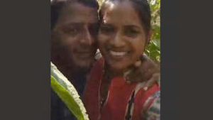 Odia sweetheart enjoys outdoor intimacy and breast fondling