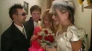 Post-wedding Russian group sex with married couple