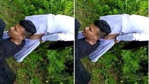 Outdoor sex with a stunning Desi girl riding her lover's cock